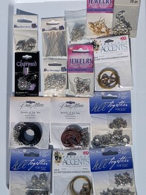 Lot Of 15 Packages Blue Moon & Cousin Metal Findings